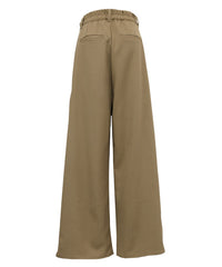 【Et】Crepe Wide Tuck Pants