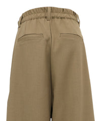 【Et】Crepe Wide Tuck Pants