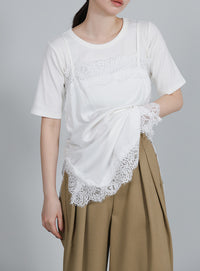 【Et】Crepe Wide Tuck Pants