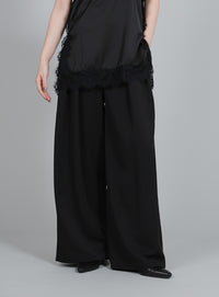 【Et】Crepe Wide Tuck Pants