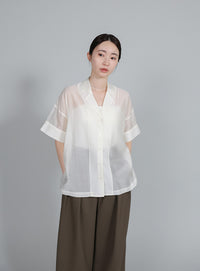 【Et】Crepe Wide Tuck Pants