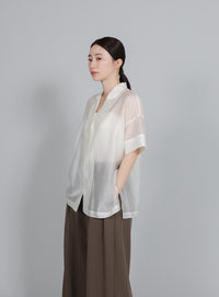 【Et】Crepe Wide Tuck Pants