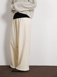 【Et】Knit Easy Wide Pants