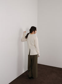 【Et】Knit Easy Wide Pants