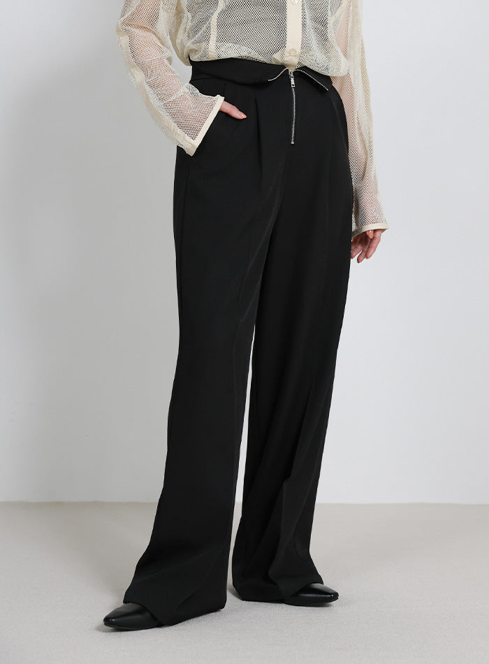 mocaです。 フロントファスナーハイウエストタックパンツ – SELECT MOCA