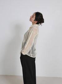 フロントファスナーハイウエストタックパンツ