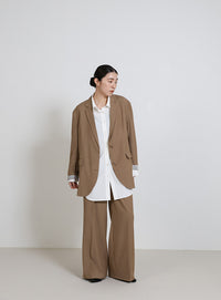 センタープレスワイドストレートスラックス