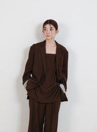 センタープレスワイドストレートスラックス