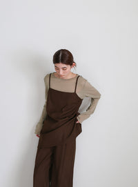 センタープレスワイドストレートスラックス