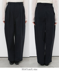 コットンブレンドカーブワイドパンツ【by SON】