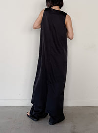 ストレートイージーサテンタックパンツ【セットアップ対応】【by SON】