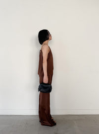 ストレートイージーサテンタックパンツ【セットアップ対応】【by SON】