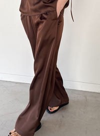 ストレートイージーサテンタックパンツ【セットアップ対応】【by SON】