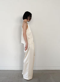 ストレートイージーサテンタックパンツ【セットアップ対応】【by SON】