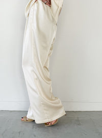 ストレートイージーサテンタックパンツ【セットアップ対応】【by SON】