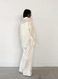 ストレートイージーサテンタックパンツ【セットアップ対応】【by SON】