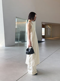 ストレートイージーサテンタックパンツ【セットアップ対応】【by SON】