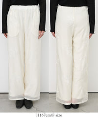 フラワーエンブロイダリーシアーワイドパンツ【セットアップ対応】【by SON】