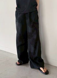 フラワーエンブロイダリーシアーワイドパンツ【セットアップ対応】【by SON】