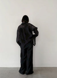 フラワーエンブロイダリーシアーワイドパンツ【セットアップ対応】【by SON】