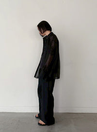 フラワーエンブロイダリーシアーワイドパンツ【セットアップ対応】【by SON】