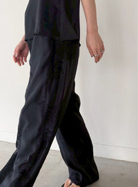 フラワーエンブロイダリーシアーワイドパンツ【セットアップ対応】【by SON】