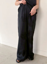 フラワーエンブロイダリーシアーワイドパンツ【セットアップ対応】【by SON】