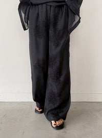 フラワーエンブロイダリーシアーワイドパンツ【セットアップ対応】【by SON】