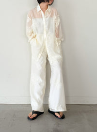 フラワーエンブロイダリーシアーワイドパンツ【セットアップ対応】【by SON】