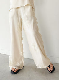 フラワーエンブロイダリーシアーワイドパンツ【セットアップ対応】【by SON】