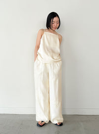 フラワーエンブロイダリーシアーワイドパンツ【セットアップ対応】【by SON】