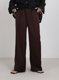 ストレートイージーサテンパンツ【セットアップ対応】