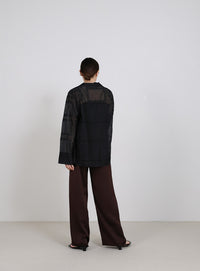 ストレートイージーサテンパンツ【セットアップ対応】