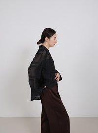 ストレートイージーサテンパンツ【セットアップ対応】