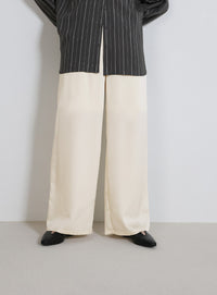 ストレートイージーサテンパンツ【セットアップ対応】