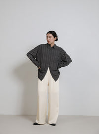 ストレートイージーサテンパンツ【セットアップ対応】