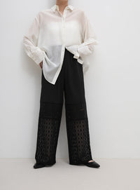 パネルレースイージーパンツ