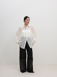 パネルレースイージーパンツ