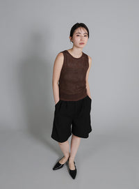 【Et】Two-Tuck Half Pants