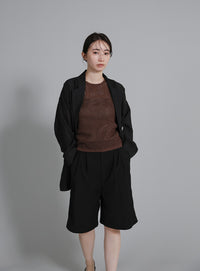 【Et】Two-Tuck Half Pants