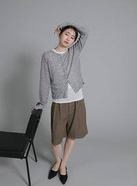 【Et】Two-Tuck Half Pants