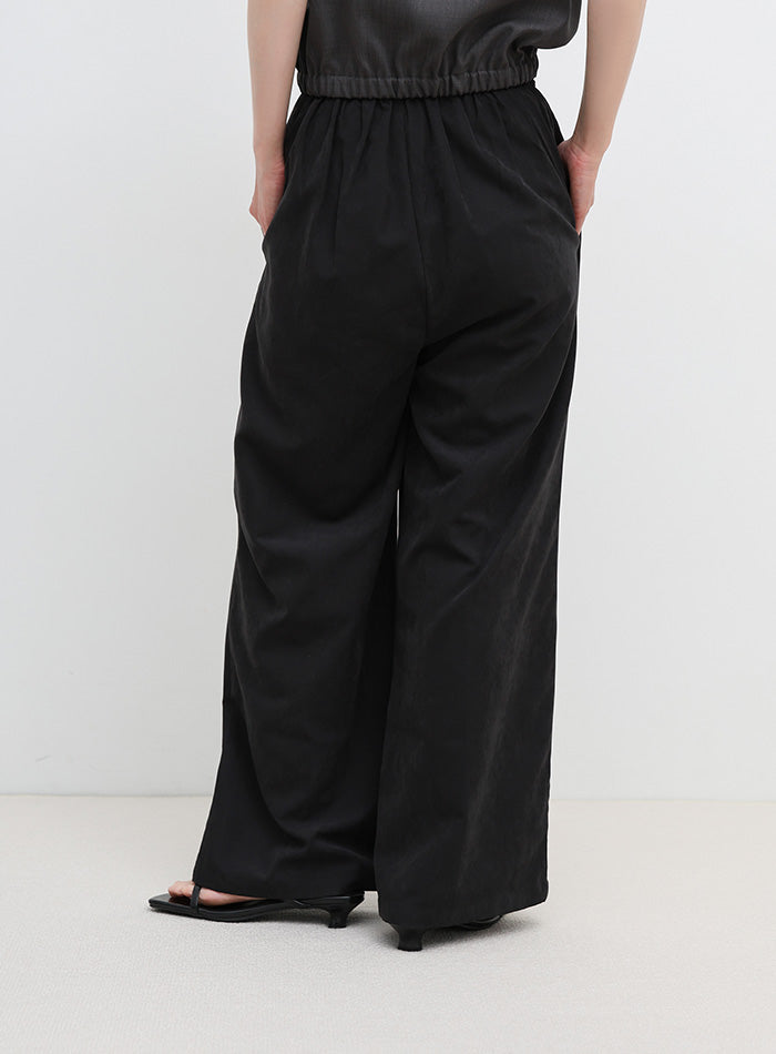 新品 Seea C-Skin ハイウエストパンツ S BLACK ピーチスキンリラックスワイドパンツ – SELECT MOCA
