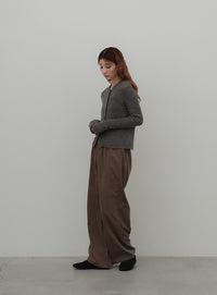 ピーチスキンリラックスワイドパンツ
