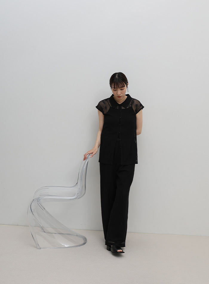 リラックスシアー刺繍パンツ【セットアップ対応】 – SELECT MOCA