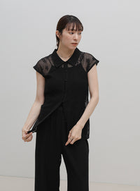 リラックスシアー刺繍パンツ【セットアップ対応】
