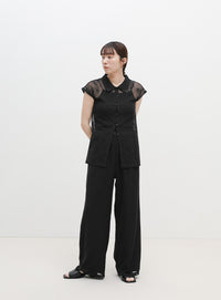 リラックスシアー刺繍パンツ【セットアップ対応】