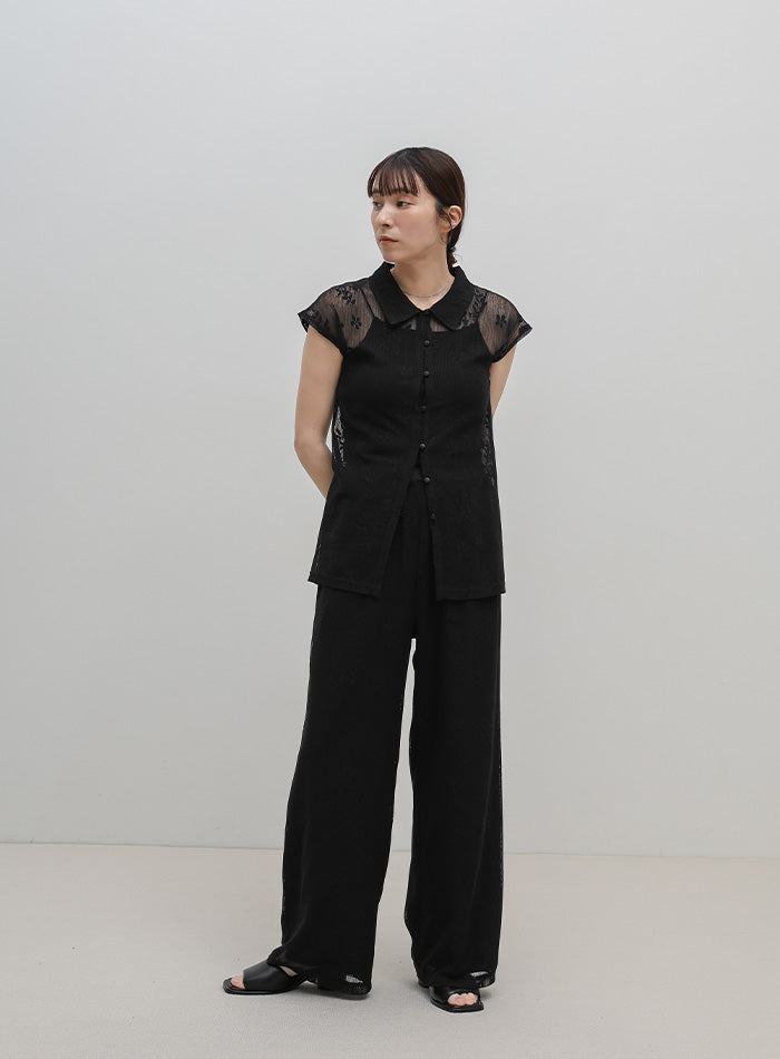リラックスシアー刺繍パンツ【セットアップ対応】 – SELECT MOCA
