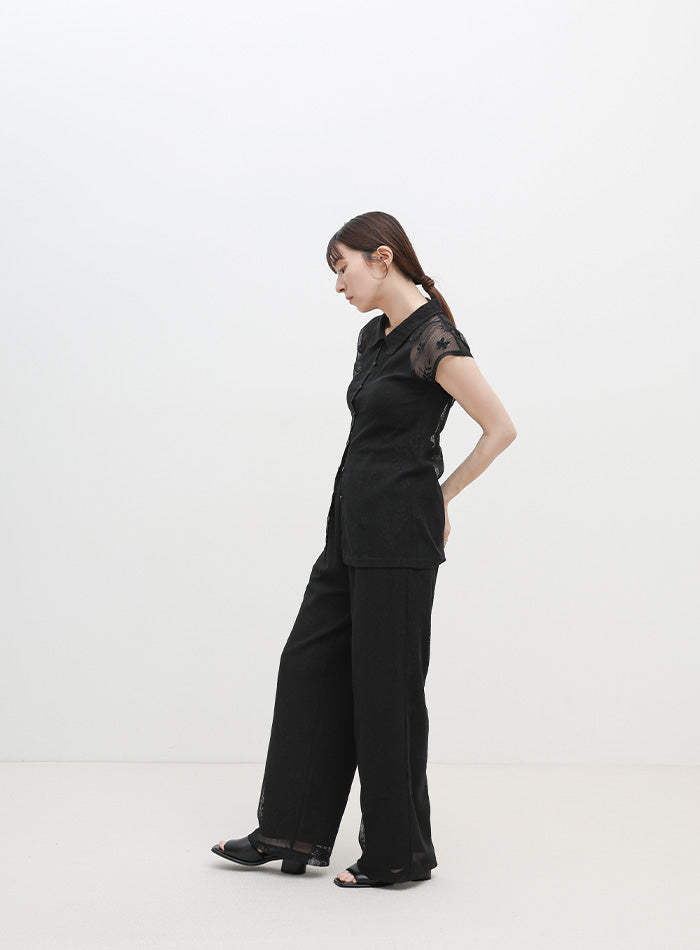 リラックスシアー刺繍パンツ【セットアップ対応】 – SELECT MOCA