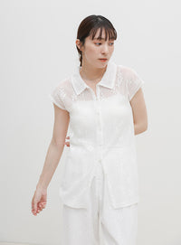 リラックスシアー刺繍パンツ【セットアップ対応】