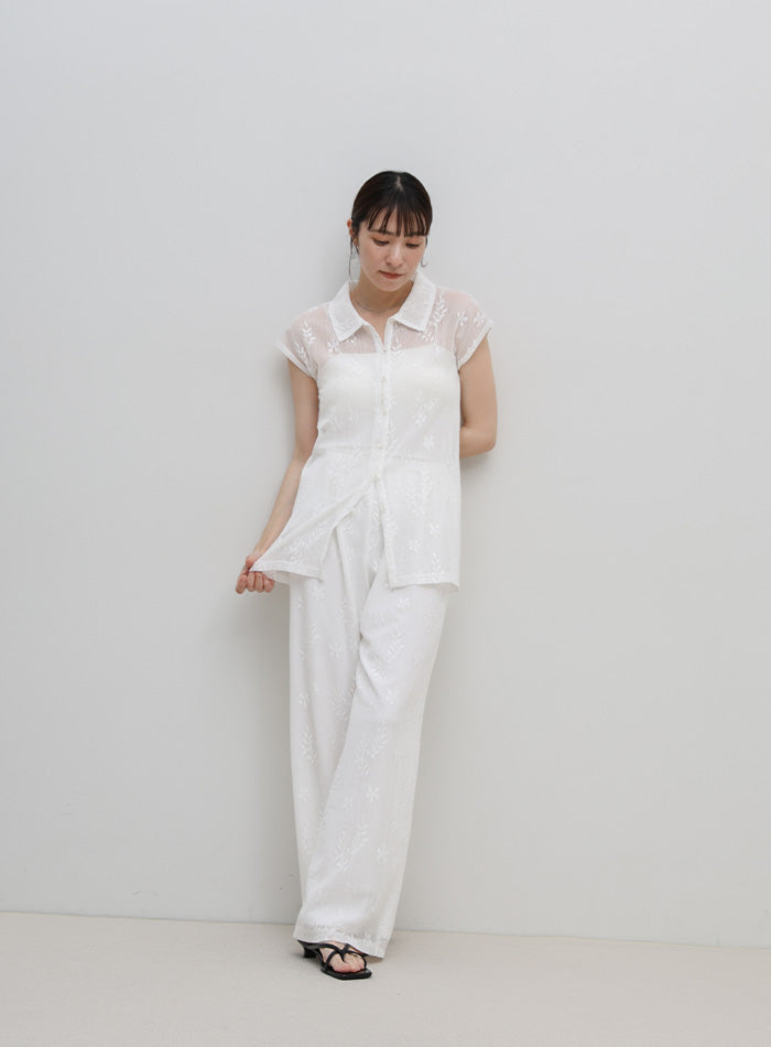 ジューシークチュール パンツ ストレート 3L 白 綿 お出かけ ビッグサイズ ジューシークチュール パンツ ストレート 3L 白 綿 お出かけ ビッグ